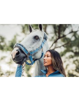 Equestrian Stockholm Fur Halter & Lead Rope Parisian Blue-Pony