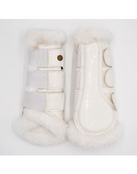 Royal Equestrian Lined Brushing Boots White Croco