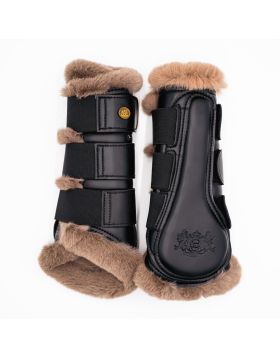 Royal Equestrian Lined Brushing Boots Faux Mink Black