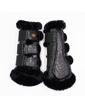 Royal Equestrian Lined Brushing Boots Croco Black