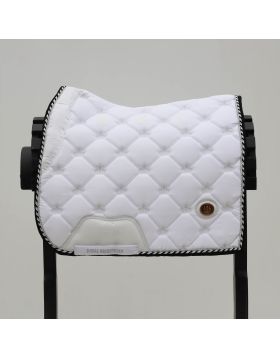 Royal Equestrian Dressage Saddle Pad White Silver Full